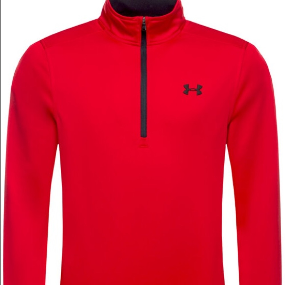 Under Armour mens Coldgear fleece  zip. Size is 3XL. Red logo.New with tags.